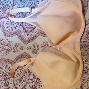Peach colored bra.